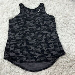 Lululemon Essential Tank *Pleated Heritage Camo Jacquard Black Lunar Rock
